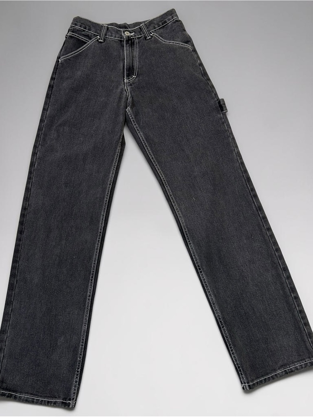 John Galt Crispina Carpenter Jeans Black Utility - Size Adjustable 23”- 25”W